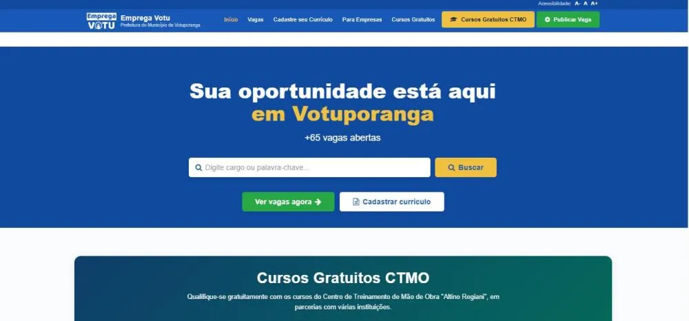 “EmpregaVotu” reúne vagas de emprego, currículos e cursos gratuitos em um só lugar